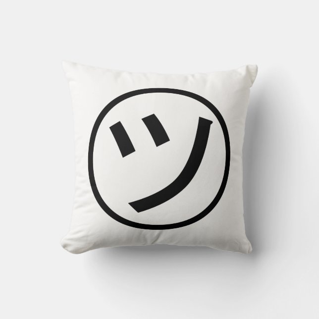 Coussin ㋡ Tsu Kana Katakana Smiling Emoji / Emoticon (Recto)