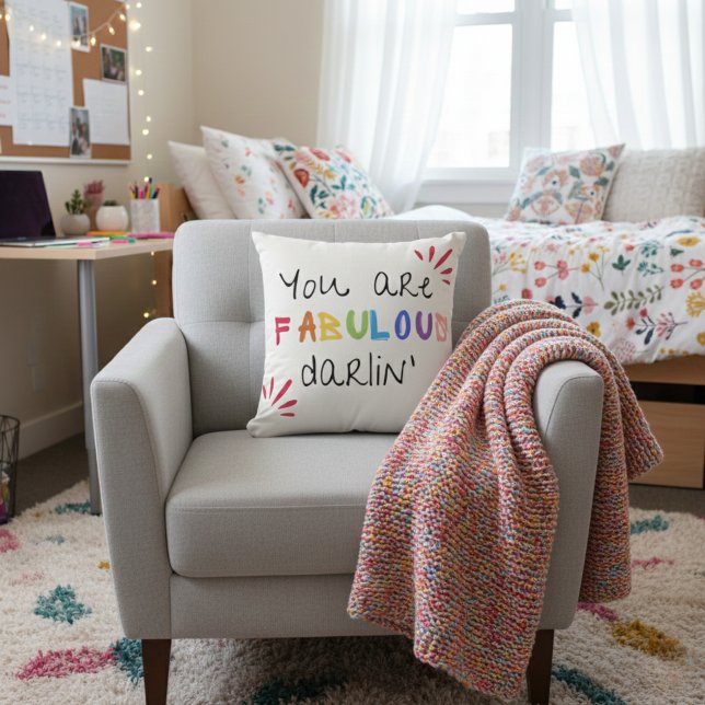 Coussin Tu Es Fabuleux Darlin (A pillow that reminds you to stay fabulous—right where you manifest your best life. ✨💁‍♀️)