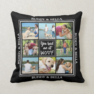 Coussin Tu m'as eu à WOOF   8-Nom photo (couleur modifiabl