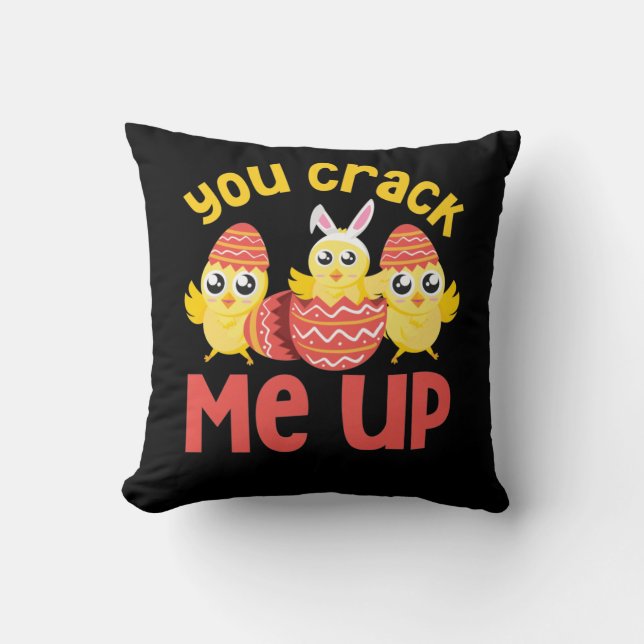 Coussin Tu M'As Frappé Les Poussins De Pâques (Recto)