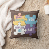 Coussin Tu Me Complètes Bébé Puzzle Maman Silhouette (Couverture)