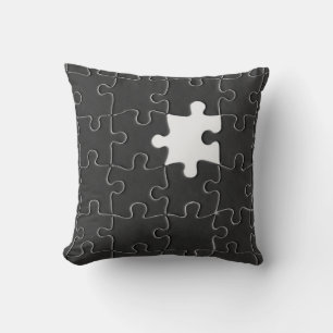 Coussin Tu Me Complètes Romantique Puzzle Noir et Blanc
