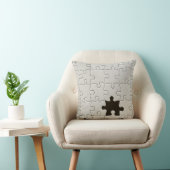 Coussin Tu Me Complètes Romantique Puzzle Noir et Blanc (Chaise)