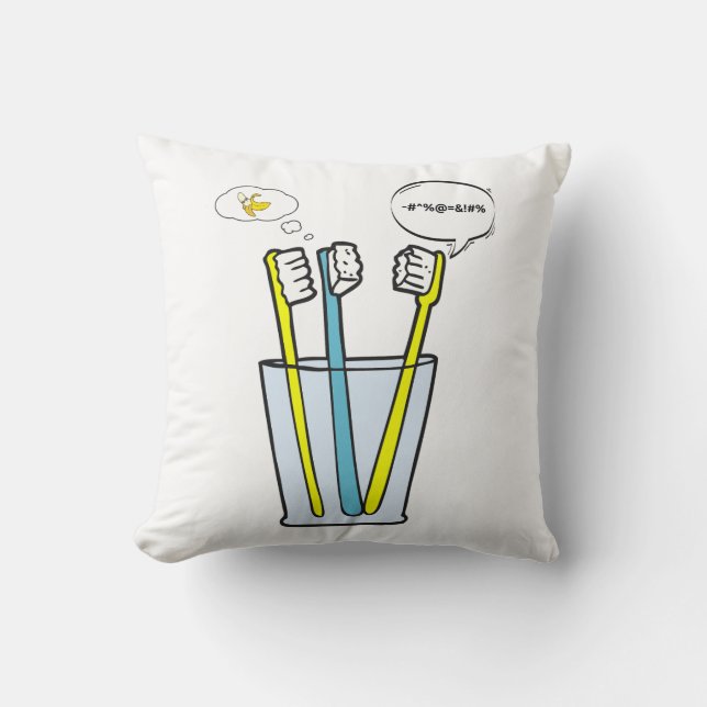 Coussin Tu parles, je pense, banananana (Recto)