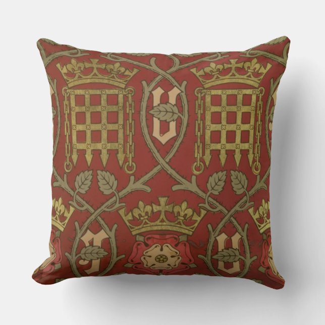 Coussin "Tudor s'est levé", papier peint de reproduction (Recto)