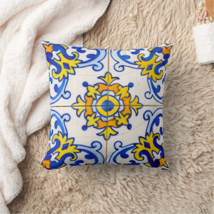 Coussin Tuile d'azulejo portugaise traditionnelle