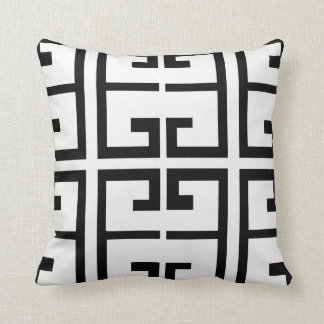 Coussin Tuile espagnole noire et blanche