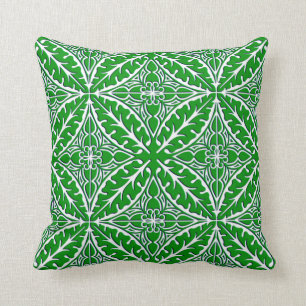 Coussin Tuile marocaine - vert vert et blanc