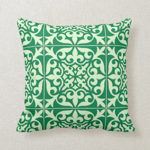 Coussin Tuile marocaine - verte et vert clair