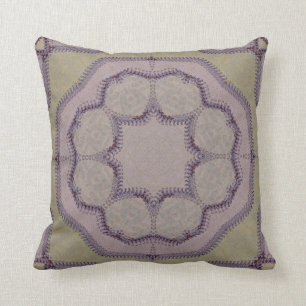 Coussin Tuile mauve-clair et verte de Faux-Point