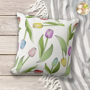 Coussin Tulipe colorée moderne
