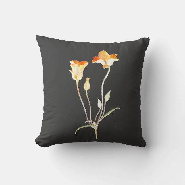 Coussin Tulipe de Mariposa orange (Recto)