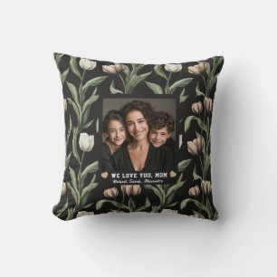Coussin Tulipe noire fleurale Maman Maman Canapé
