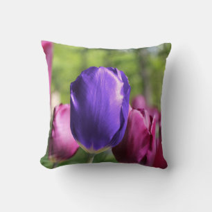 Coussin Tulipe pourpre simple