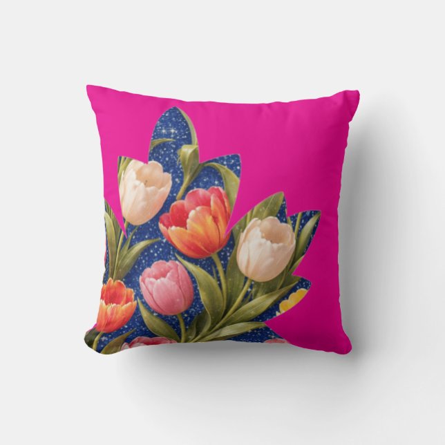 Coussin Tulipe rose (Recto)