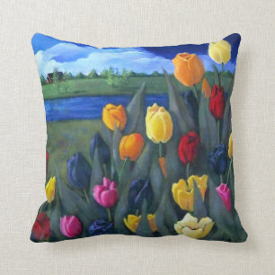 Coussin Tulipes colorées : Néerlandais, Hollande :