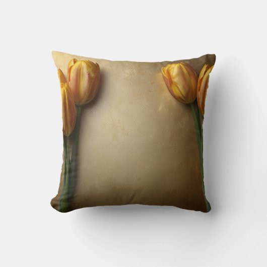 Coussin Tulipes d'or Lancer l'oreiller (Recto)