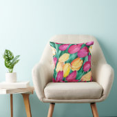 Coussin Tulipes en aquarelle (Chaise)