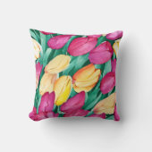 Coussin Tulipes en aquarelle (Recto)