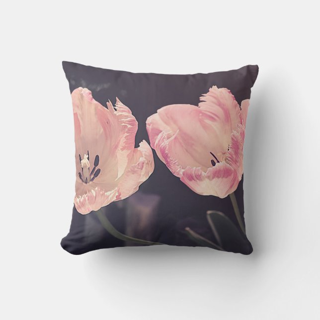 Coussin Tulipes en fleurs mignonnes -Personnalisées (Recto)