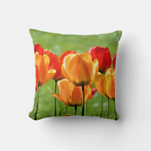 Coussin Tulipes jaunes et rouges