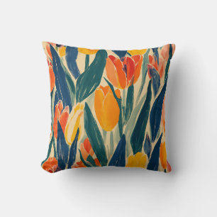 Coussin Tulipes Lumière de Printemps
