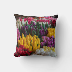 Coussin Tulipes multicolores