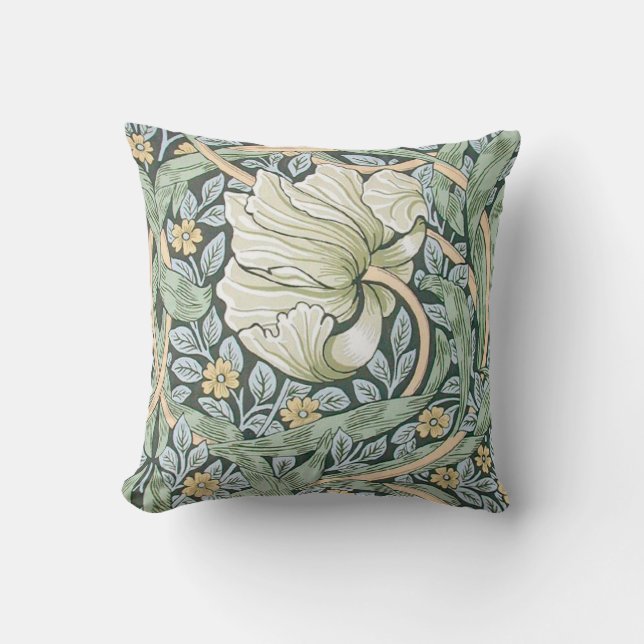 Coussin Tulipes Pimpernel Art Botanique de William Morris (Recto)