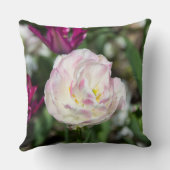 Coussin Tulipes rose vif par jour ensoleillé (Verso)