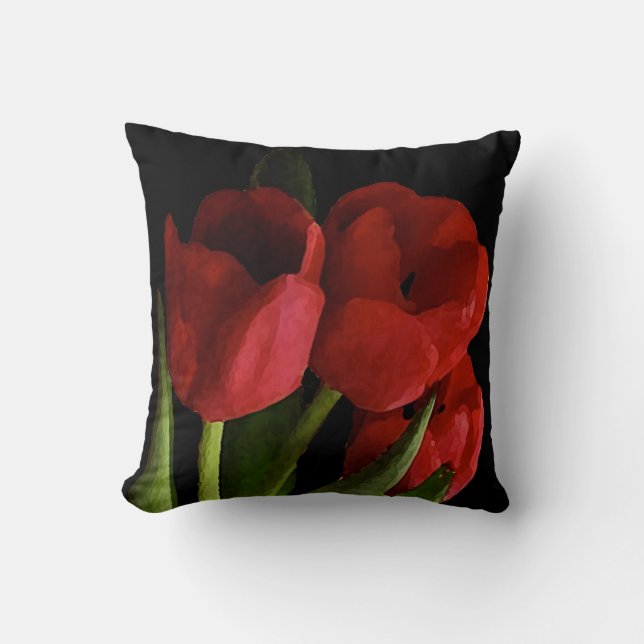 Coussin Tulipes rouges (Recto)