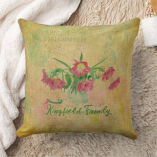 Coussin Tulipes vintages
