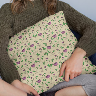 Coussin Tulipes violettes aquarelle florale