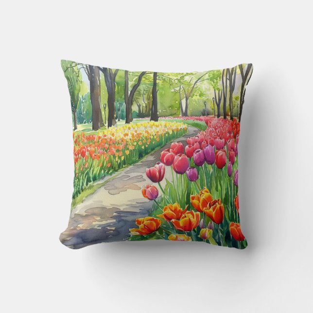 Coussin Tulips in The Park (Recto)