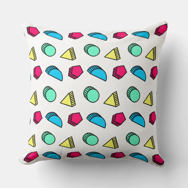 Coussin Tumbling Neo Memphis Style Formes Motif 02 (Recto)