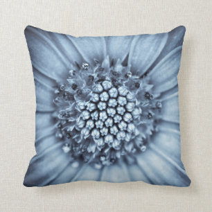 Coussin Tunicier bleu de Bell centré avec le filtre de