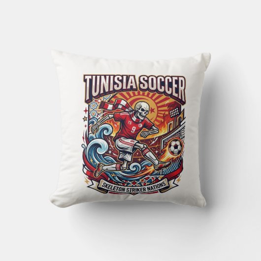 Coussin Tunisie Foot Skeleton Buteur Nations Premium Sp (Recto)