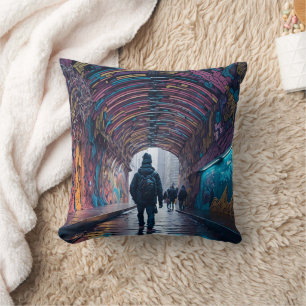Coussin Tunnel De Graffiti