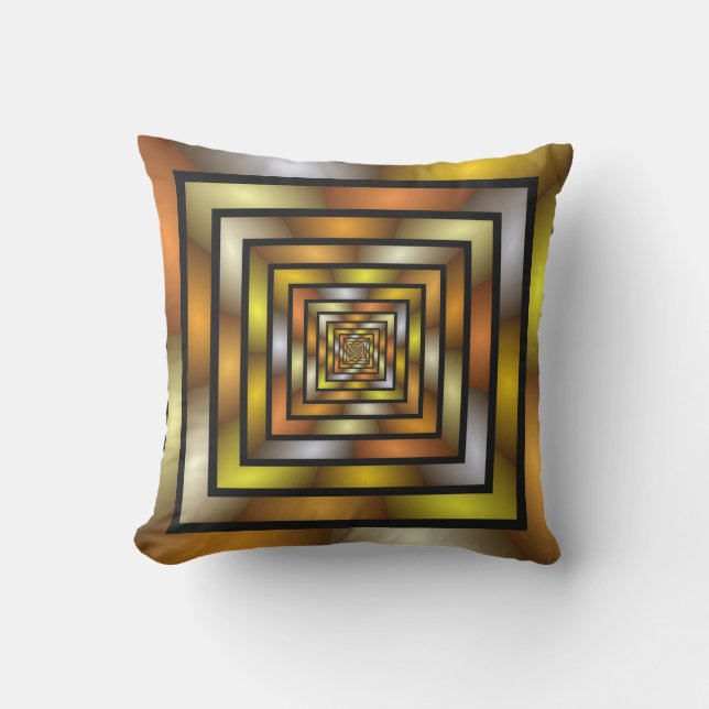 Coussin Tunnel lumineux coloré Trippy Fractal Graphisme (Recto)