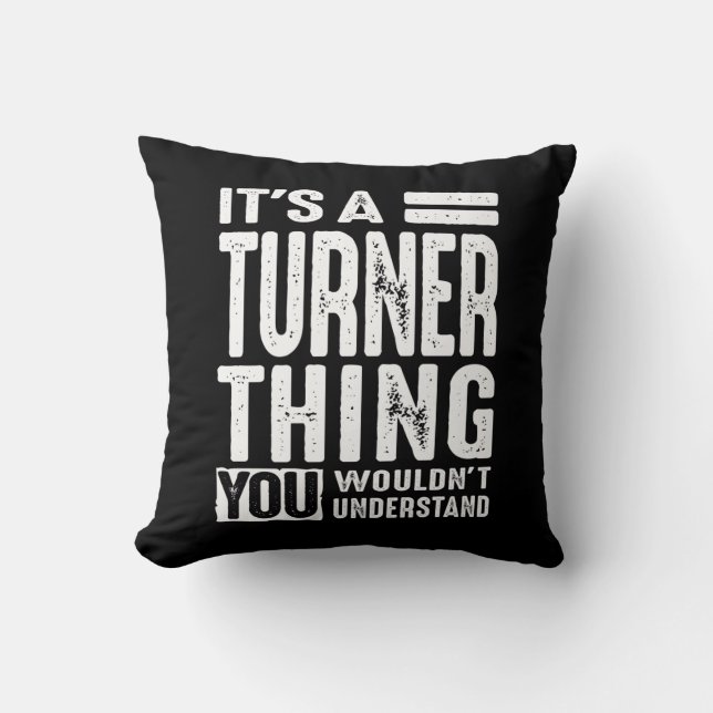 Coussin Turner Nom personnalisé Anniversaire (Recto)