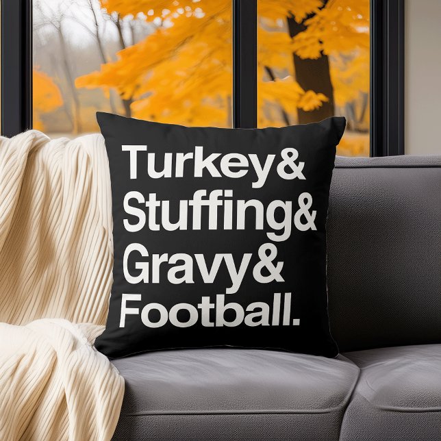 Coussin Turquie & farce & Gravité & Football Thanksgiving (Créateur téléchargé)