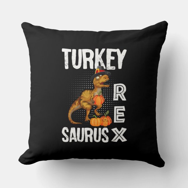 Coussin Turquie Rex Saurus - Thanksgiving Dinosaur (Recto)