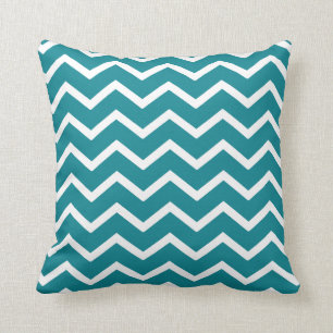 Coussin turquoise à Chevron classique