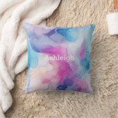 Coussin Turquoise Aqua Marbre rose violet (Couverture)