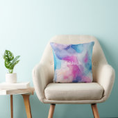 Coussin Turquoise Aqua Marbre rose violet (Chaise)
