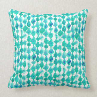 Coussin Turquoise Aqua Watercolor Tribal Print Turquoise