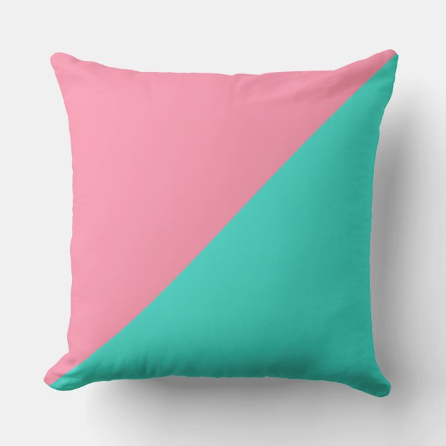 Coussin Turquoise & Baker-Miller rose couleur solide (Recto)