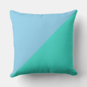 Coussin Turquoise & Bébé bleu couleur solide (Verso)