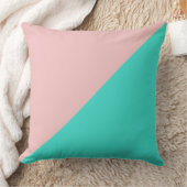 Coussin Turquoise & Bébé rose couleur solide (Couverture)