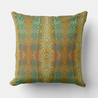 Coussin Turquoise bleu et brun : truite broyée imprimé mot