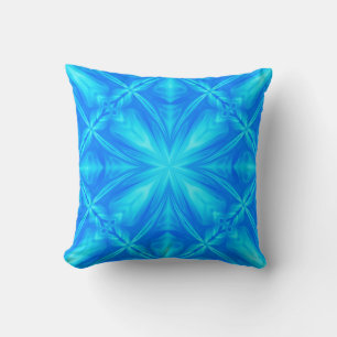 Coussin Turquoise Bleu Néon Psychédélique Nuageux Abstrait